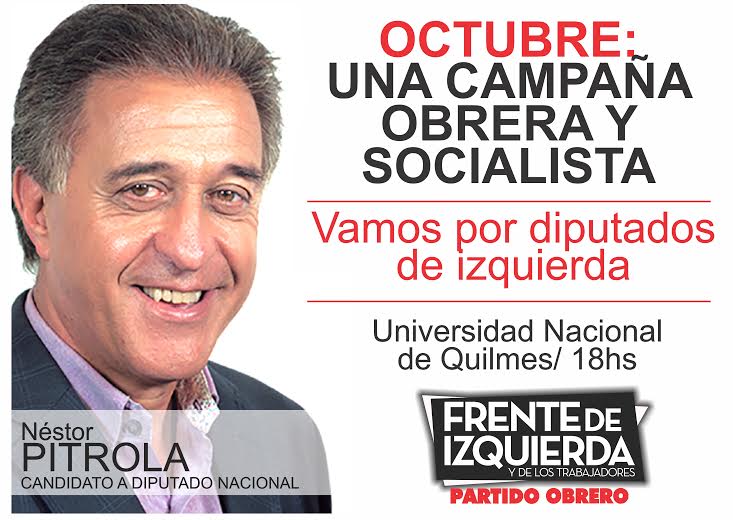 Néstor Pitrola visita Quilmes