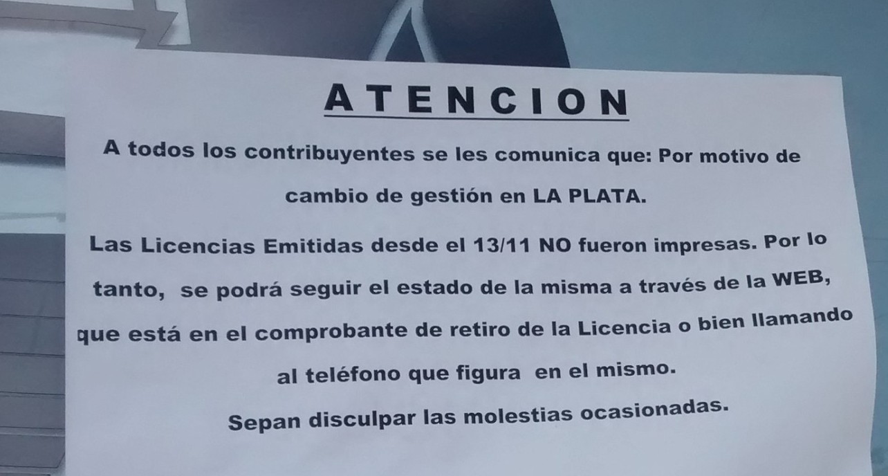 Sin entrega de licencias de conducir