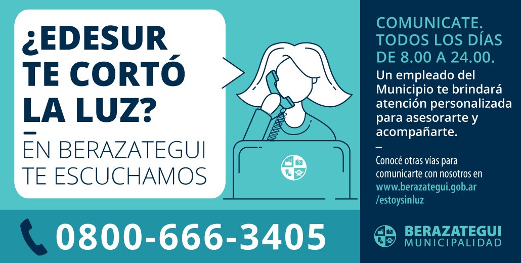 Cortes de luz: Berazategui ofrece atención personalizada