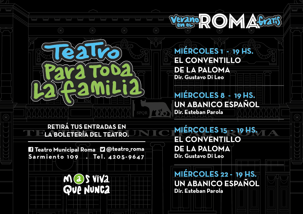 Programación de verano en el Teatro Roma