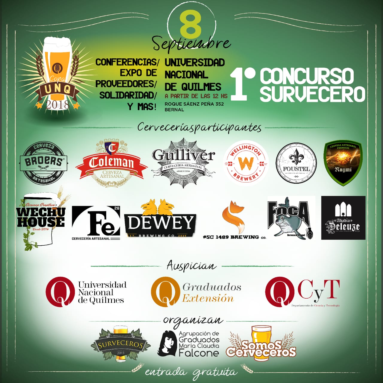 Concurso de cerveza en la Universidad Nacional de Quilmes