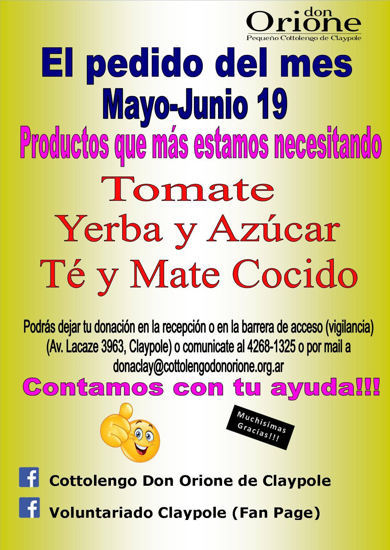 Renuevan el pedido de ayuda para el Cottolengo