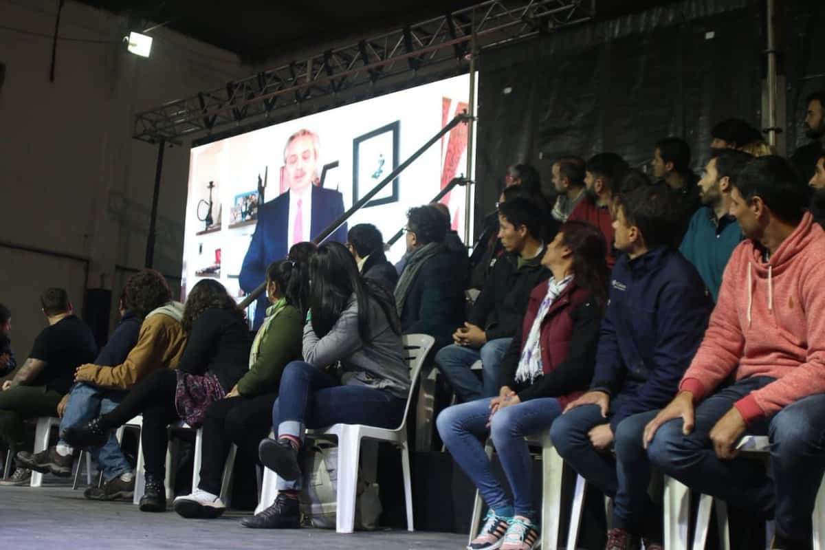 Acto de Patria Grande con Grabois y el saludo virtual de Alberto y Kicillof