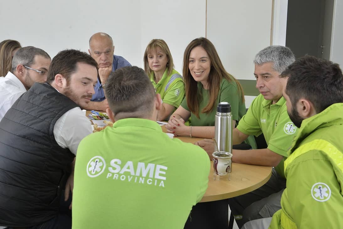 Antes de irse, Vidal recorrió obras para el SAME en Lanús