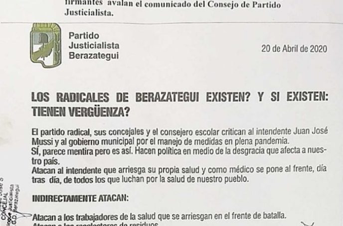 #Berazategui – El PJ durísimo contra la UCR