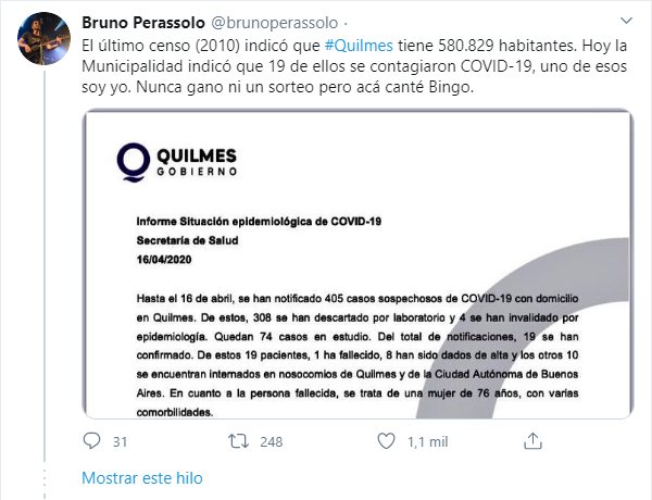 El relato de un joven quilmeño con coronavirus