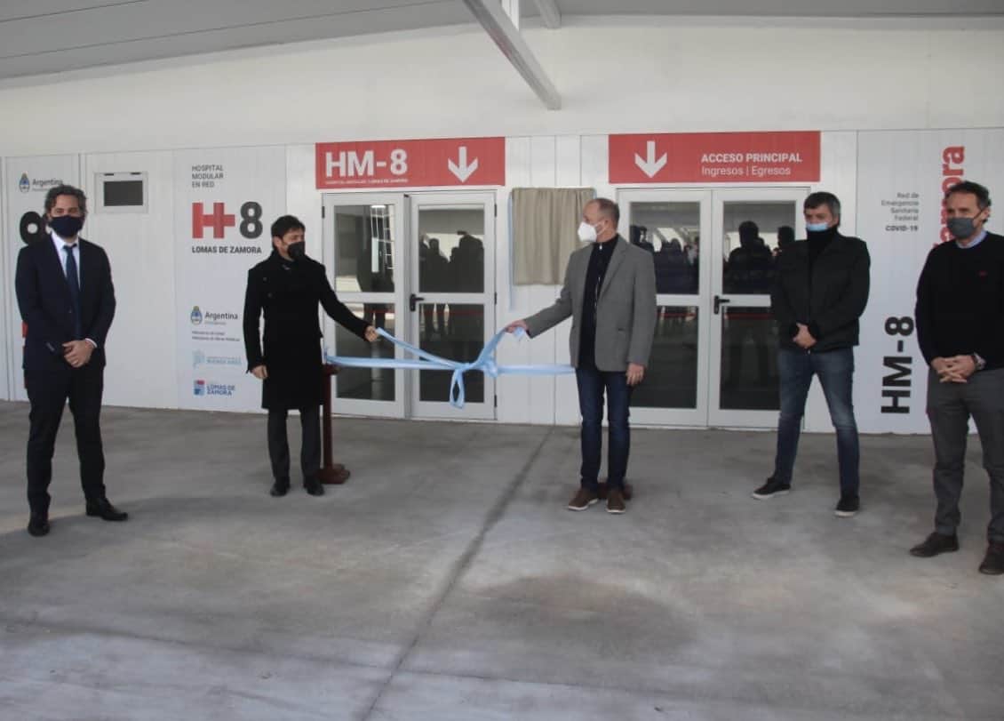 Kicillof, Cafiero y Máximo acompañaron a Insaurralde en la inauguración del Hospital Modular de Fiorito