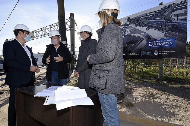 Guerrera y Cascallares recorrieron las obras del bajo nivel de San Martín