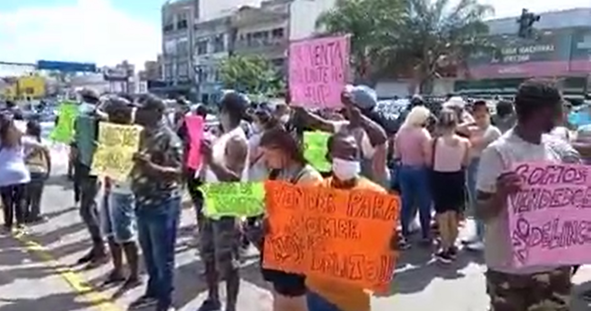 Protesta de manteros frente al municipio