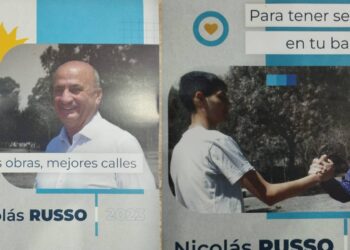 En modo campaña, Russo salió a empapelar la ciudad