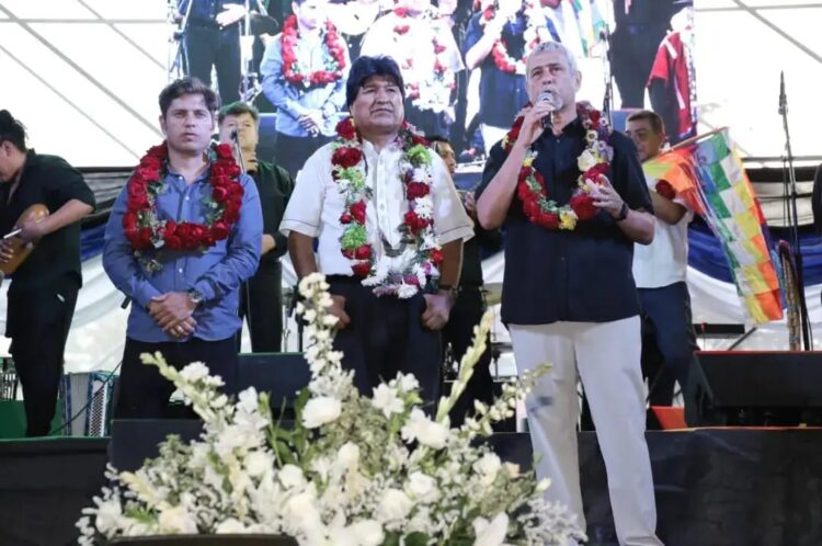 Ferraresi y Kicillof recibieron a Evo Morales en Avellaneda
