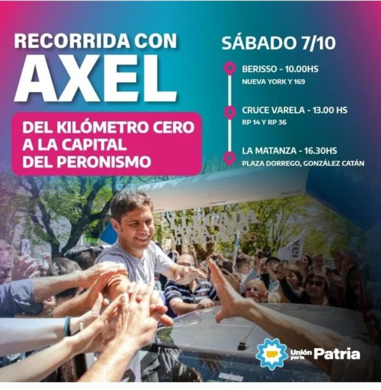 Kicillof encabeza una caravana por la Tercera sección