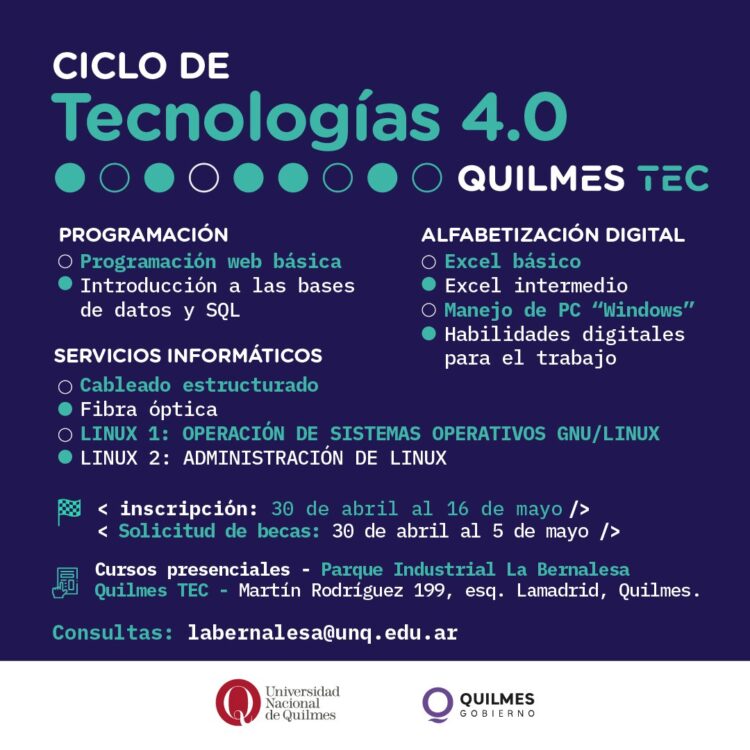 Quilmes TEC: abrió la inscripción para el ciclo de Tecnologías 4.0