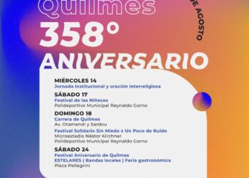Quilmes festeja su 358 aniversario con actividades y festivales