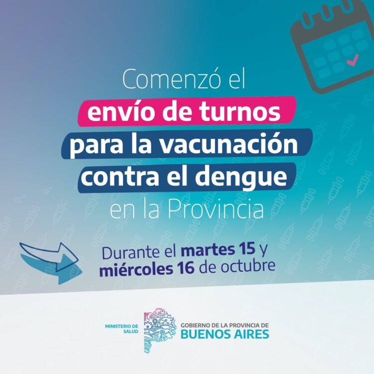 Dengue: Comenzó el envío de turnos para vacunación
