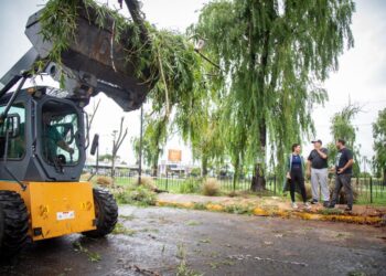 Mayra Mendoza supervisó trabajos de limpieza y mantenimiento tras la tormenta