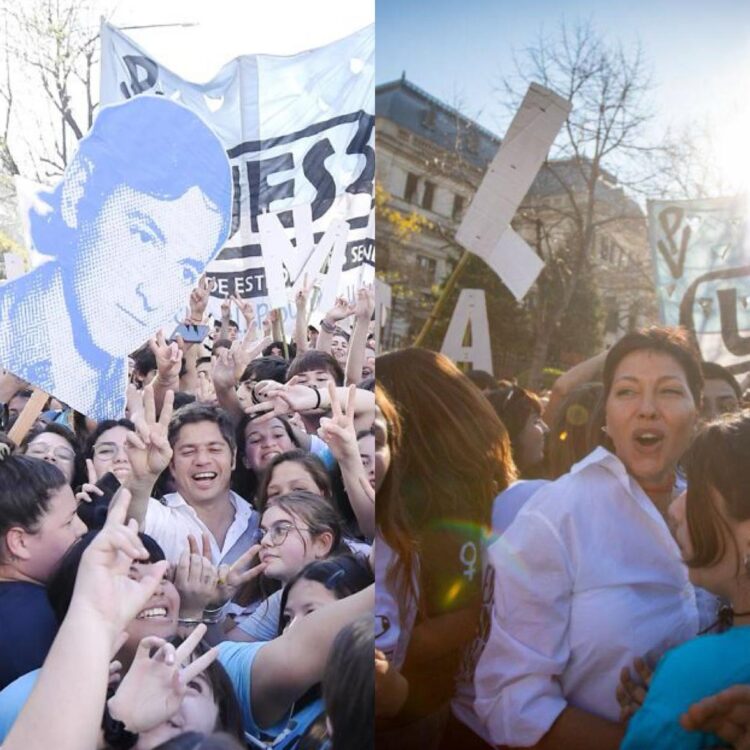 Mayra, Kicillof y Taiana en la marcha estudiantil por el aniversario de la Noche de los Lápices